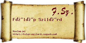 Fülöp Szilárd névjegykártya
