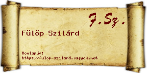 Fülöp Szilárd névjegykártya