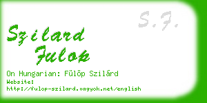 szilard fulop business card
